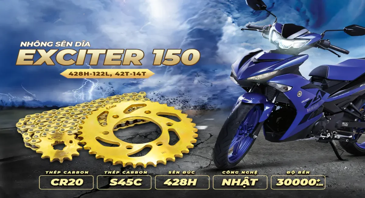 Những loại sên nhông dĩa tốt dành cho exciter 150